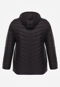 Born2be - Czarna Lekka Kurtka Przejściowa z Pikowaniem i Odpinanym Kapturem Alissara. Okazja: na co dzień. Kolekcja: plus size. Kolor: czarny. Materiał: jeans, nylon. Styl: casual, klasyczny #2