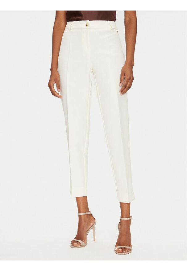 Maryley Spodnie materiałowe 25EB52Z/M24/43VA Écru Regular Fit. Materiał: syntetyk