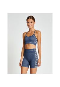Damski biustonosz sportowy Hummel MT Blaze. Kolor: niebieski. Sport: joga i pilates