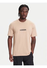 Adidas - adidas T-Shirt Essentials Linear JX5709 Beżowy Regular Fit. Kolor: beżowy. Materiał: bawełna