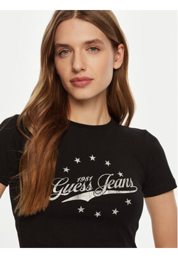 Guess T-Shirt W5RI59 J1314 Czarny Regular Fit. Kolor: czarny. Materiał: bawełna
