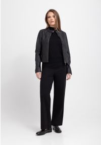 Volcano - Szerokie spodnie R-ESTA. Okazja: na co dzień. Materiał: materiał, bawełna. Wzór: gładki. Styl: elegancki, casual, sportowy