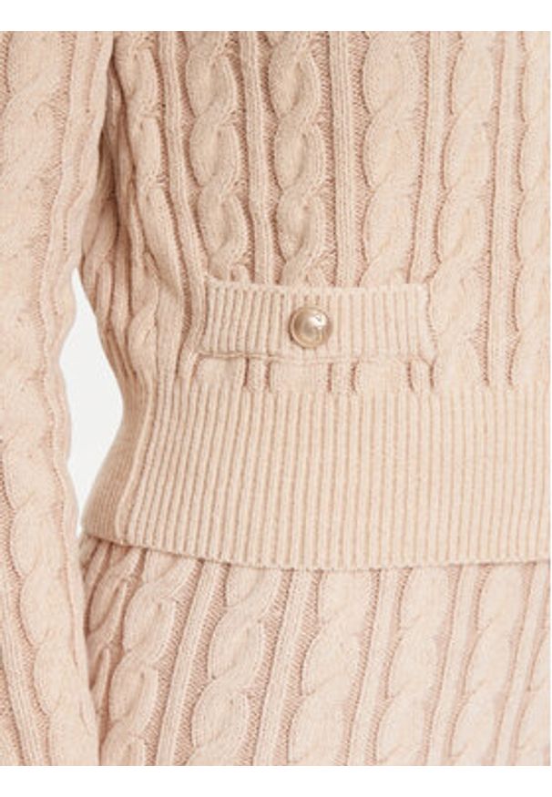 Guess Kardigan W5YR15 Z3OU0 Beżowy Regular Fit. Kolor: beżowy. Materiał: bawełna