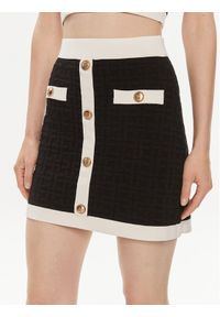 Elisabetta Franchi Spódnica mini GK-98B-42E2-004477 Czarny Slim Fit. Kolor: czarny. Materiał: syntetyk