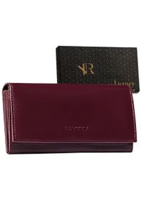 ROVICKY - Portfel skórzany Rovicky R-RD-35-GCL Plum fioletowy. Kolor: fioletowy. Materiał: skóra