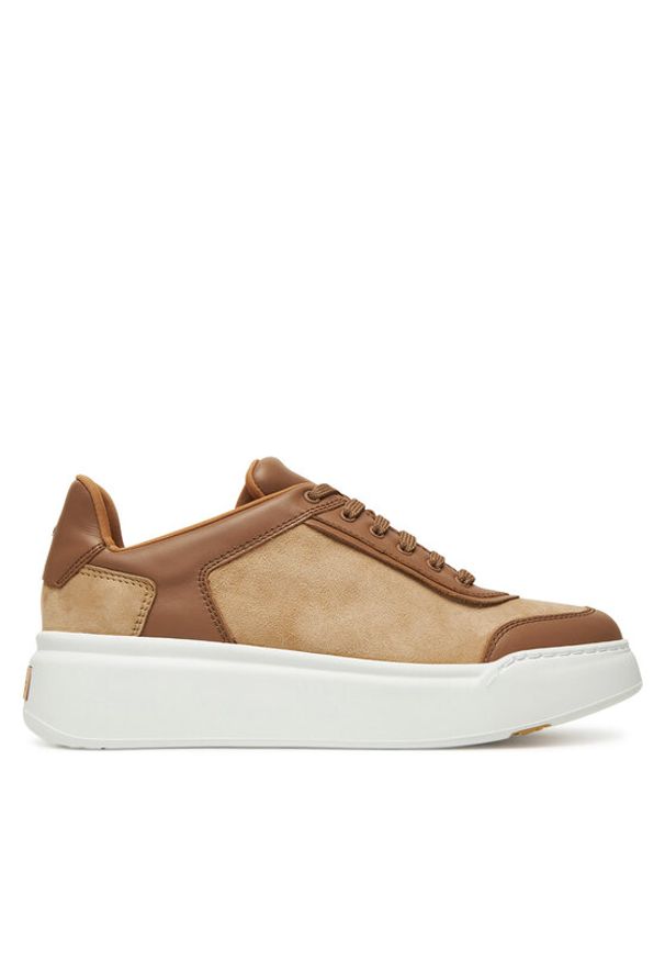 Max Mara Sneakersy Maxi 2524766071650 Brązowy. Kolor: brązowy. Materiał: skóra, zamsz
