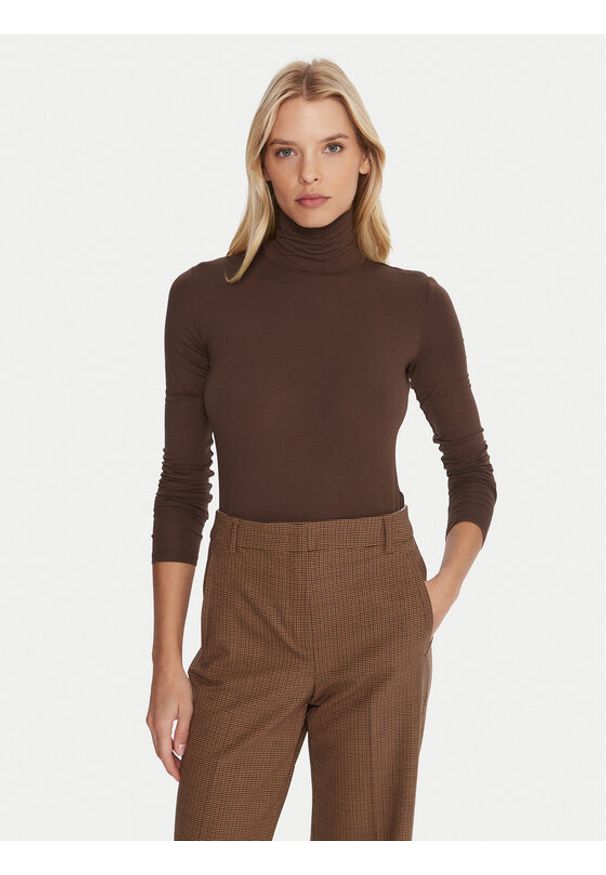 Weekend Max Mara Golf Multif 2525946022 Brązowy Slim Fit. Typ kołnierza: golf. Kolor: brązowy. Materiał: wiskoza