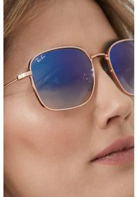 Ray-Ban okulary przeciwsłoneczne kolor beżowy. Kształt: owalne. Kolor: beżowy #3
