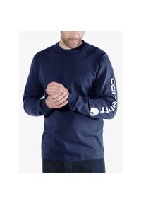 Koszulka z długim rękawem męska Carhartt Sleeve Logo T-Shirt L/S. Kolor: niebieski. Długość rękawa: długi rękaw. Długość: długie