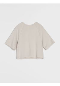 Sinsay - Bluza comfort z krótkim rękawem z dodatkiem wiskozy - kremowy. Kolor: kremowy. Materiał: wiskoza. Długość rękawa: krótki rękaw. Długość: krótkie #1