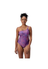 Strój pływacki jednoczęściowy damski Speedo Shaping Printed Asymmetric. Kolor: fioletowy