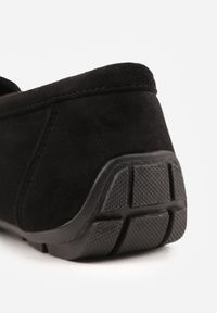 Renee - Czarne Mokasyny ze Skórzaną Wkładką i Przeszyciami Yaritza. Wysokość cholewki: przed kostkę. Kolor: czarny. Materiał: skóra. Szerokość cholewki: normalna. Wzór: gładki, aplikacja. Sezon: wiosna, jesień. Obcas: na płaskiej podeszwie #5