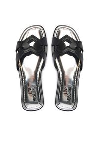 Love Moschino - LOVE MOSCHINO Klapki JA28092G0OIAX000 Czarny. Kolor: czarny. Materiał: skóra #4