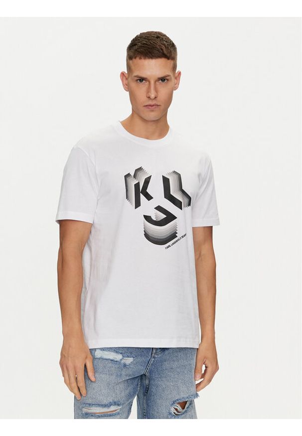 Karl Lagerfeld Jeans T-Shirt 241D1708 Czarny Regular Fit. Kolor: czarny. Materiał: bawełna