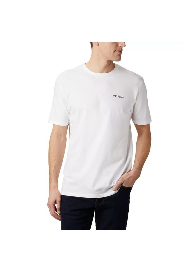columbia - Koszulka turystyczna męska Columbia CSC Basic Logo Short Sleeve T-Shirt. Kolor: biały, wielokolorowy. Sport: turystyka piesza