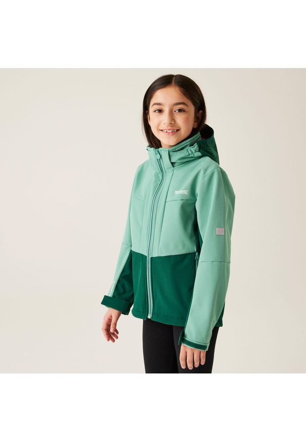 Regatta - Softshell turystyczny dziecięcy Haydenbury II. Kolor: zielony. Materiał: softshell. Styl: sportowy