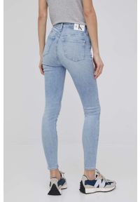 Calvin Klein Jeans jeansy damskie high waist. Stan: podwyższony. Kolor: niebieski #4