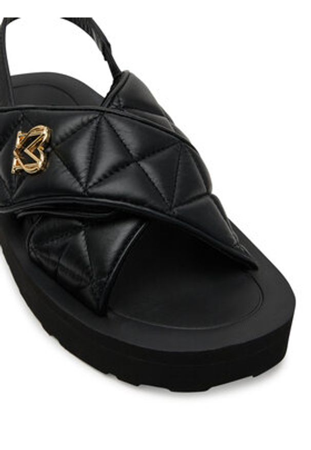 Love Moschino - LOVE MOSCHINO Sandały JA16044I1MIE0000 Czarny. Kolor: czarny. Materiał: skóra