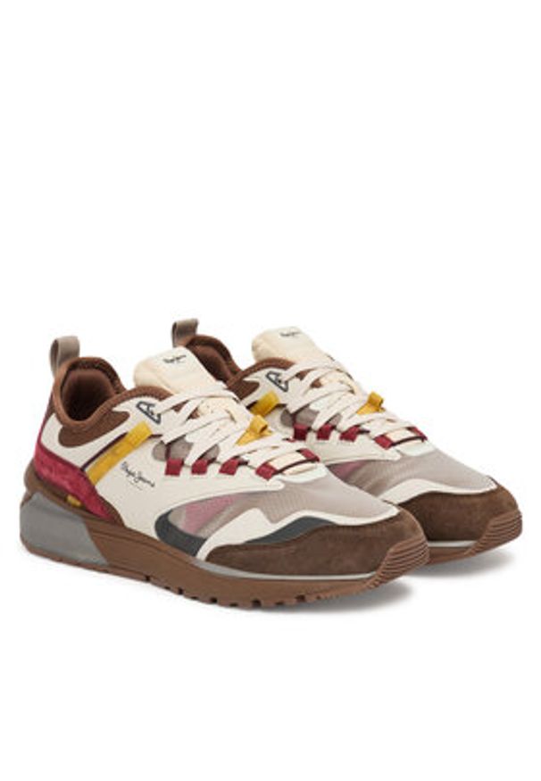 Pepe Jeans Sneakersy Stoke Sport M PMS600013 Brązowy. Kolor: brązowy. Materiał: materiał