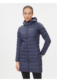 columbia - Columbia Płaszcz zimowy Down Long Jacket 1859672 Granatowy Regular Fit. Kolor: niebieski. Materiał: bawełna. Sezon: zima