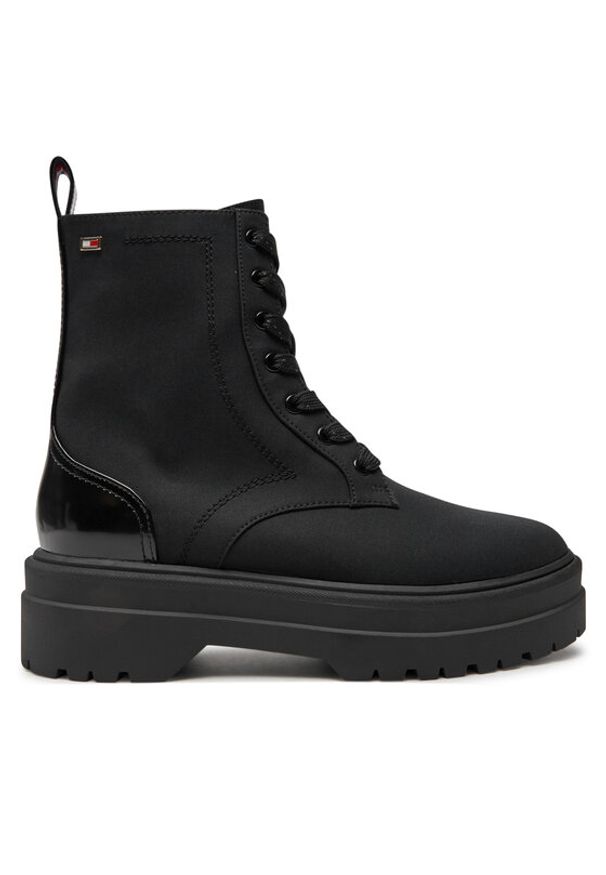 TOMMY HILFIGER - Tommy Hilfiger Trapery Flag Ventile Lace Up Boot FW0FW08287 Czarny. Kolor: czarny. Materiał: materiał