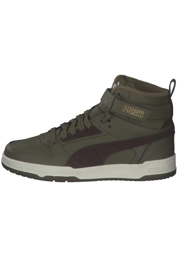 Buty do chodzenia dla dzieci Puma Rbd Game Wtr Jr. Zapięcie: rzepy. Kolor: wielokolorowy, zielony, brązowy. Materiał: skóra, materiał, syntetyk, tkanina, guma. Szerokość cholewki: normalna. Sport: turystyka piesza