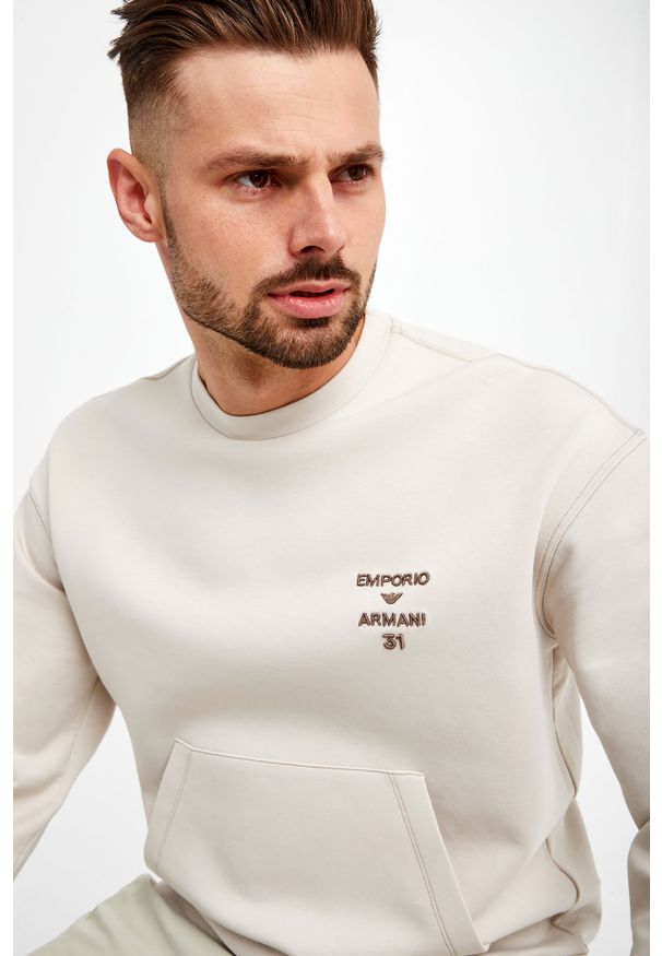 Emporio Armani - BLUZA EMPORIO ARMANI. Wzór: haft, gładki