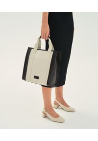 Kazar - Czółenka damskie off-white z odkrytą piętą. Okazja: na co dzień. Zapięcie: pasek. Materiał: skóra. Szerokość cholewki: normalna. Wzór: aplikacja. Obcas: na obcasie. Styl: elegancki, casual. Wysokość obcasa: średni #3