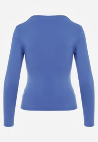 Renee - Niebieska Bluzka Iphicraethon. Kolor: niebieski. Materiał: dzianina. Długość rękawa: długi rękaw. Długość: długie. Wzór: aplikacja #7