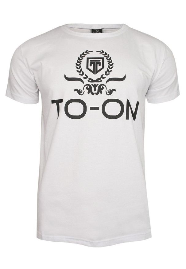 Biały t-shirt TO-ON na co dzień, z krótkim rękawem