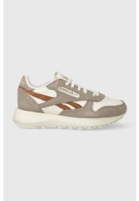 Reebok sneakersy skórzane Classic Leather kolor beżowy. Nosek buta: okrągły. Zapięcie: sznurówki. Kolor: beżowy. Materiał: skóra. Model: Reebok Classic #1