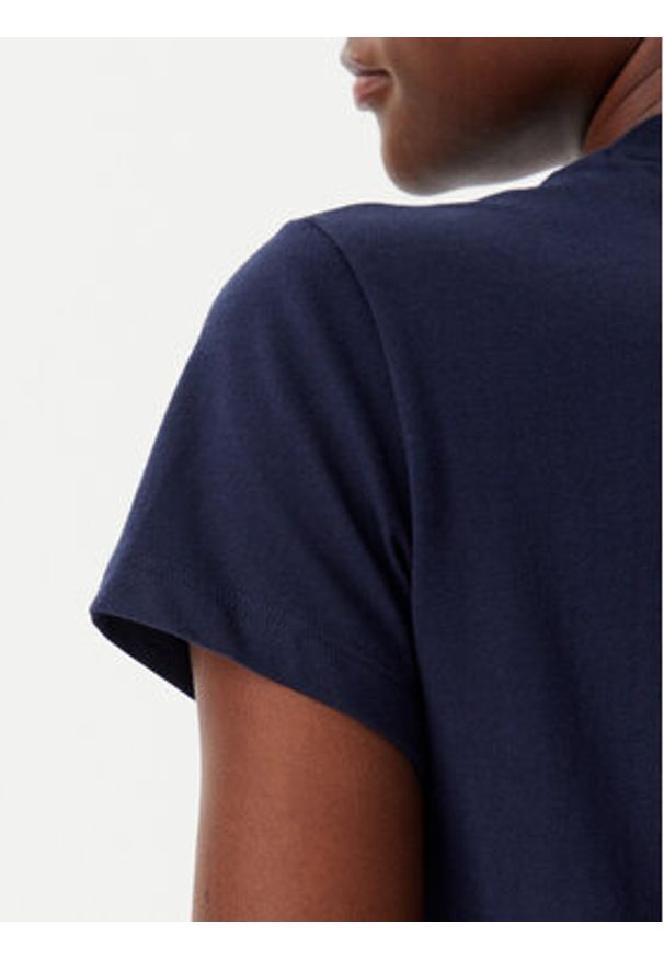 Lacoste T-Shirt TF9246 Granatowy Slim Fit. Kolor: niebieski. Materiał: bawełna