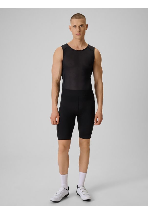 4f - 4F Potówka kolarska męska - czarna L. Kolor: czarny. Materiał: skóra, włókno. Długość: długie. Sport: kolarstwo