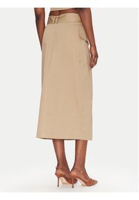 ACCESS FASHION Spódnica midi 53-6037-502 Beżowy Regular Fit. Kolor: beżowy. Materiał: bawełna