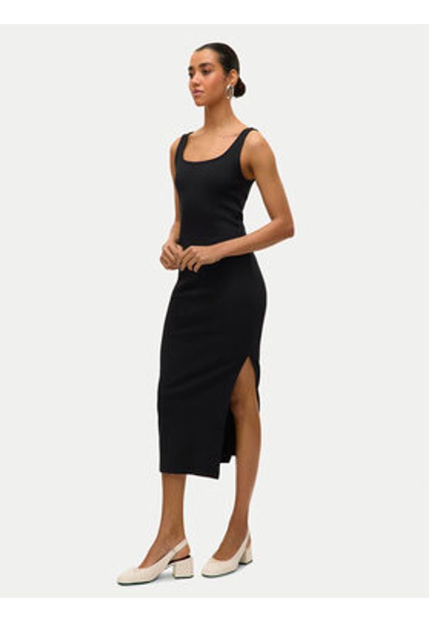 Vero Moda Sukienka codzienna Chloe 10325601 Czarny Slim Fit. Okazja: na co dzień. Kolor: czarny. Materiał: bawełna. Typ sukienki: proste. Styl: casual