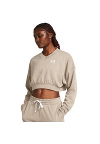 Bluza damska oversize wygodna Under Armour 1382738. Kolor: beżowy. Materiał: poliester, bawełna #1