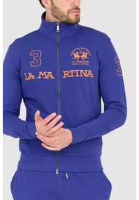 La Martina - LA MARTINA Fioletowa bluza męska na zamek, Rozmiar XL. Kolor: fioletowy #4