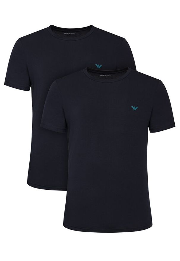Emporio Armani Underwear Komplet 2 t-shirtów EM000391 AF10776 MB143 Granatowy Regular Fit. Kolor: niebieski. Materiał: bawełna