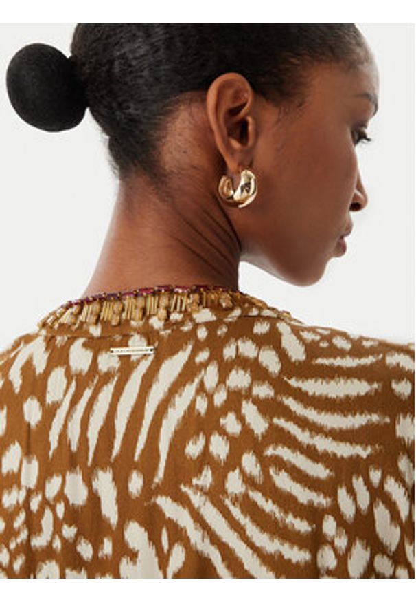 LOLA CASADEMUNT Sukienka letnia LS2616031 Brązowy Relaxed Fit. Kolor: brązowy. Materiał: wiskoza. Sezon: lato