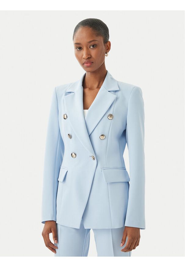 Maryley Marynarka 26EB139/43MA Niebieski jasny Regular Fit. Kolor: niebieski. Materiał: syntetyk