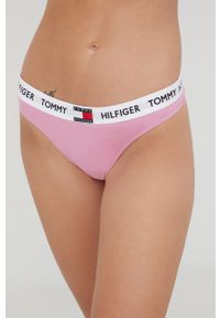 TOMMY HILFIGER - Tommy Hilfiger stringi kolor różowy. Kolor: różowy. Materiał: włókno, materiał