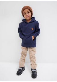 bonprix - Spodnie z gumką z czystej bawełny (3 pary), wygodny pasek. Kolor: niebieski. Materiał: bawełna #3