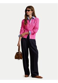 Polo Ralph Lauren Kardigan 211971868012 Różowy Slim Fit. Typ kołnierza: polo. Kolor: różowy. Materiał: bawełna #4