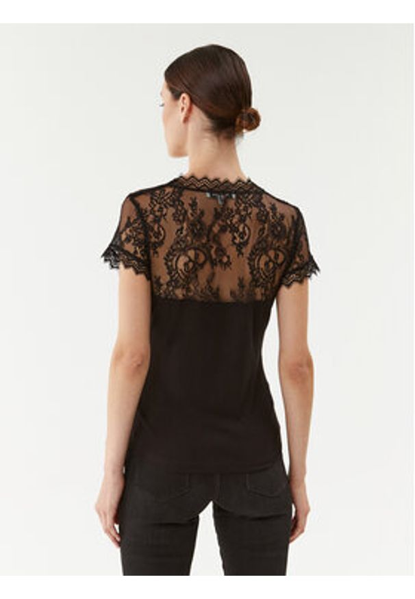 Morgan Bluzka 232-DLAMI Czarny Slim Fit. Kolor: czarny. Materiał: syntetyk