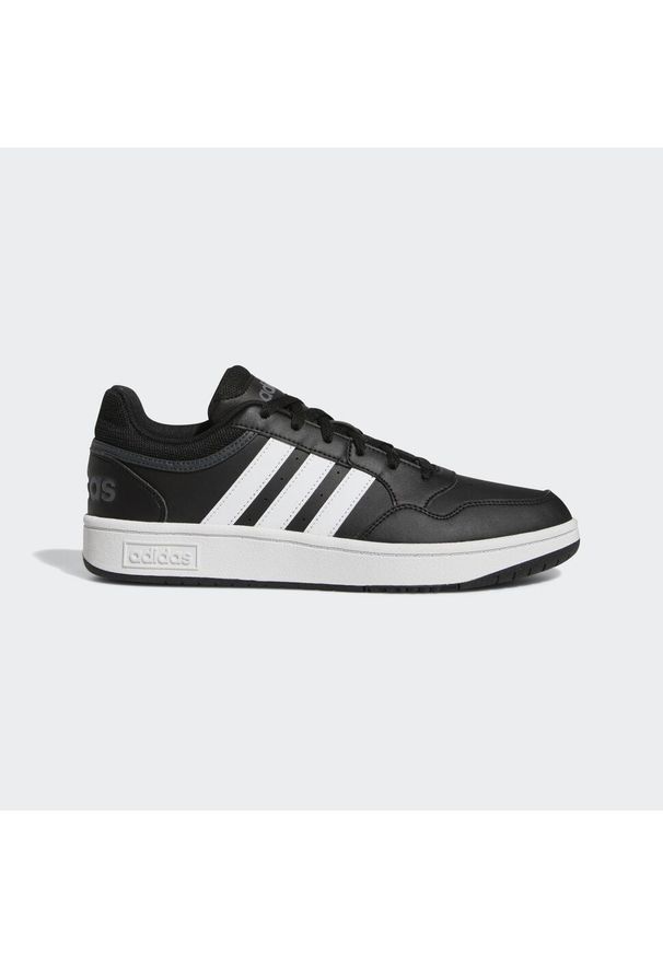Buty do chodzenia męskie Adidas Hoops 3.0 Low Classic Vintage Shoes. Okazja: na co dzień. Wysokość cholewki: przed kostkę. Kolor: czarny, szary, biały, wielokolorowy. Sport: turystyka piesza