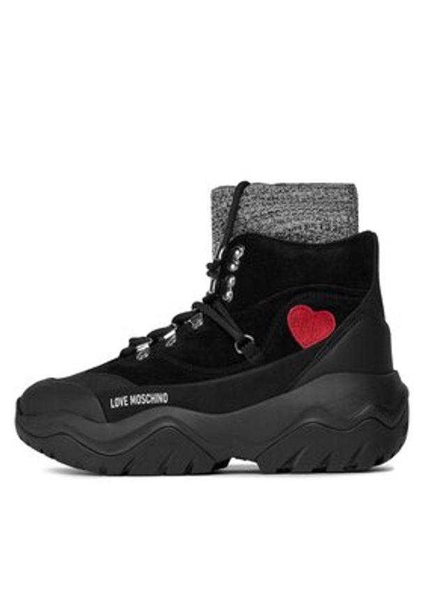Love Moschino - LOVE MOSCHINO Sneakersy JA15754G0HIP400A Czarny. Kolor: czarny. Materiał: materiał