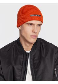 Calvin Klein Jeans Czapka Institutional K50K509895 Pomarańczowy. Kolor: pomarańczowy. Materiał: akryl, materiał