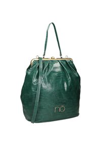 Inna - Torebka damska Nobo worek połyskująca wężowa zielona. Kolor: zielony. Materiał: skórzane. Styl: elegancki #3