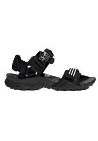 Adidas - Sandały adidas Terrex Cyprex Ultra Sandal Dlx M HP8651 czarne. Zapięcie: pasek. Kolor: czarny. Materiał: guma, syntetyk, materiał. Wzór: paski. Styl: elegancki #1