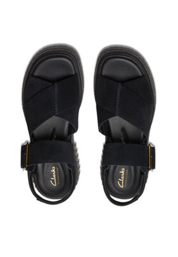 Clarks Sandały Evamar Wish 26181199 Czarny. Kolor: czarny. Materiał: zamsz, skóra